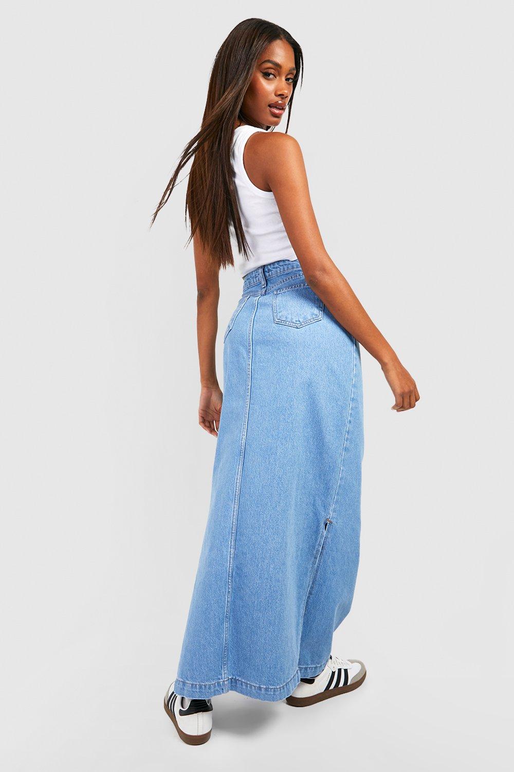 Long blue hotsell jean skirts uk